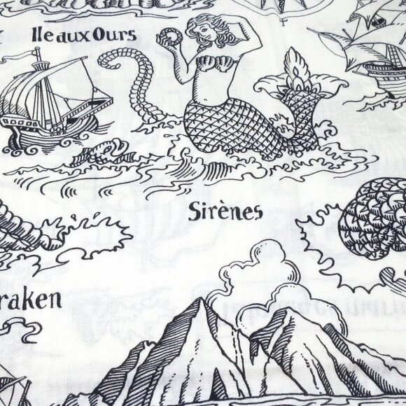 Auth HERMES Carrejean/Shawl Carre 140 H243374S Brown Black Cashmere Silk - Scarf - Picture 2 of 6